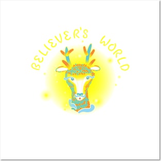 (Texted Plain Bright Colors Version) Believer's World Resident Wopwop Posters and Art